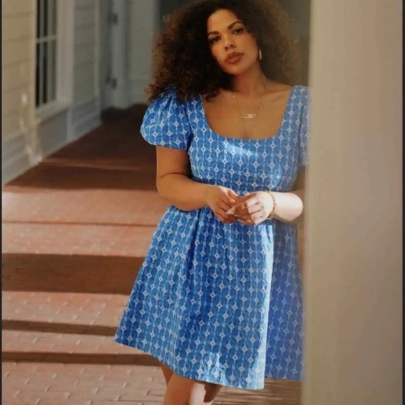 NWOT Rhode x Target Blue Eyelet Dress - Picture 1 of 8